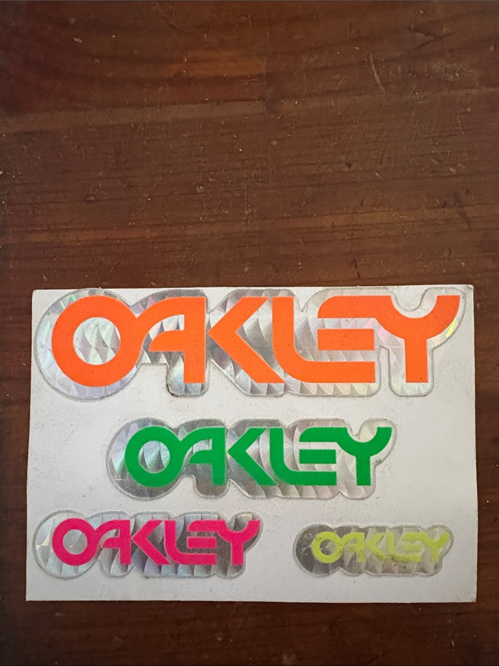 Oakley Neon Logo Sticker Sheet - Orange, Green, Pink, Yellow